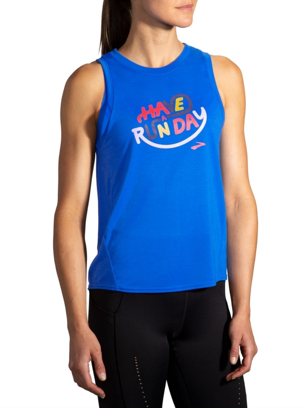 Brooks Bright Blue Graphic Run Tank Size XXL